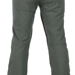 Volcom Women's Species Stretch Pant 2024 - A pair of olive green pants with a zippered pocket on the back right side.