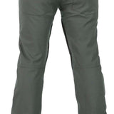 Volcom Women's Species Stretch Pant 2024 - A pair of olive green pants with a zippered pocket on the back right side.