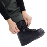 Volcom Women's Species Stretch Pant 2024 - A pair of black pants with a subtle patterned design on the upper thigh area.