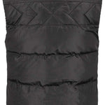 Volcom Women's Stone Castine Puff Vest 2024 - A black puffer vest with a high collar and quilted pattern on the back.