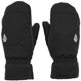 Volcom Women's Upland Mittens - Pair of black mittens with a white logo on the back of each mitten.