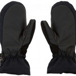 Volcom Women's V.Snow Over Mittens 2024 - Black mittens with a textured pattern on the palm and thumb, featuring a Velcro closure strap at the wrist.