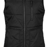 Volcom Women's Vault 4 in 1 Jacket 2022 - Black quilted jacket with a white logo on the left chest and black zipper.
