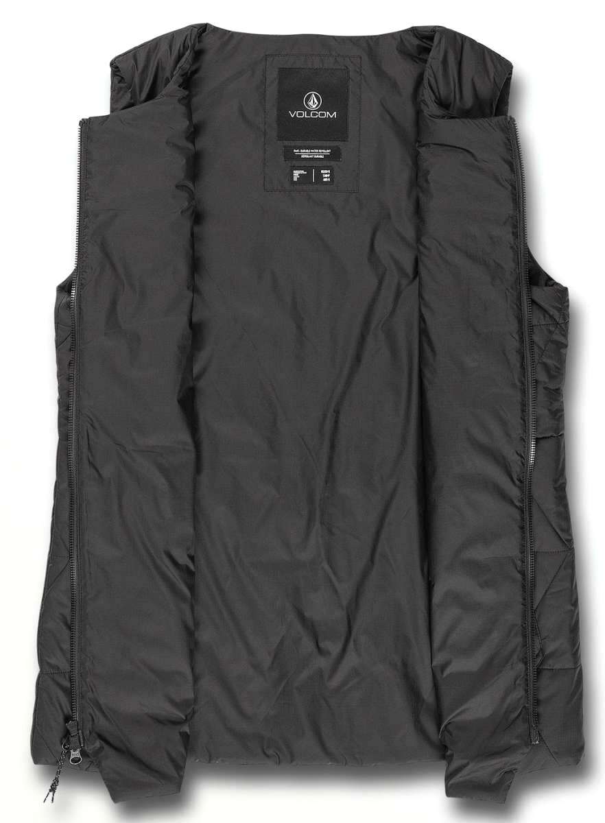Volcom Women's Vault 4 in 1 Jacket - A black jacket with a hood, zippered pockets and a zipper down the front.