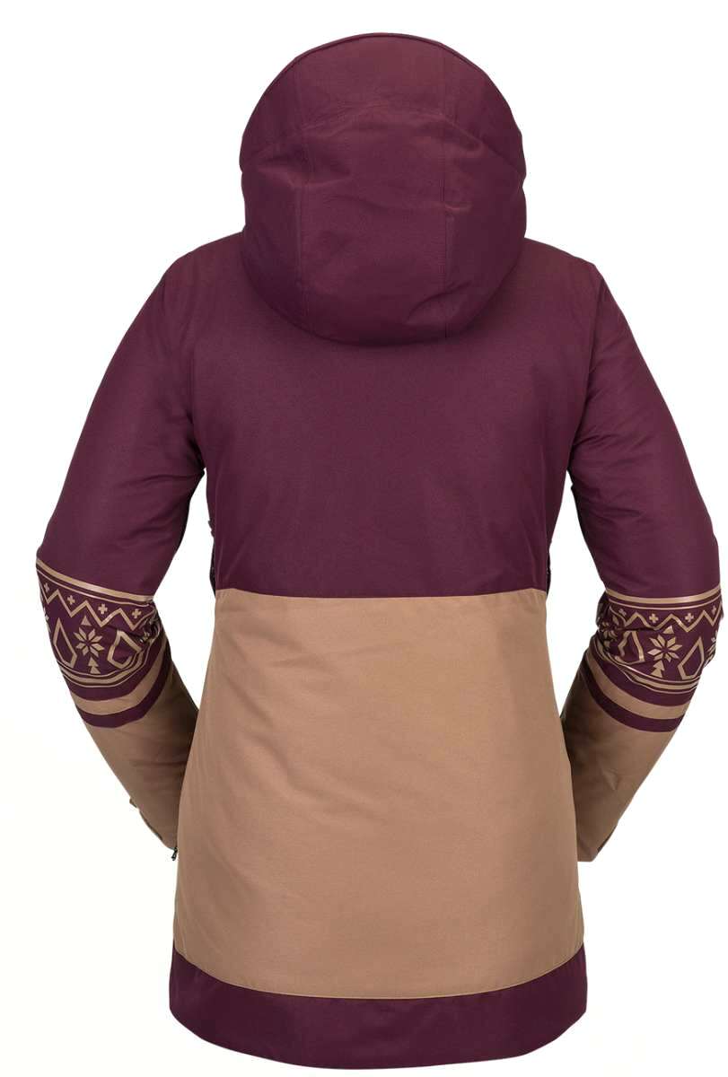 Volcom Women's Westland Insulated Jacket - A dark-colored, long-sleeved jacket with a hood and zippered pockets.