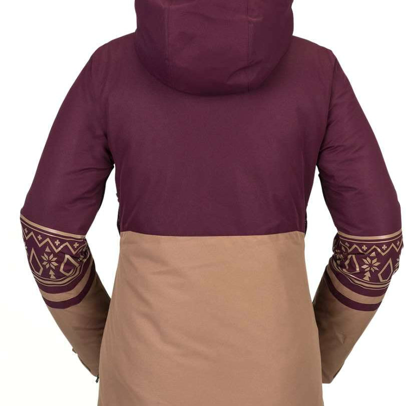 Volcom Women's Westland Insulated Jacket - A dark-colored, long-sleeved jacket with a hood and zippered pockets.