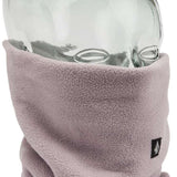 Volcom Women's Wilder Neckband 2023 - A light pink fleece neck warmer with a black logo on the front.