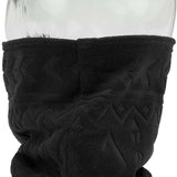 Volcom Women's Wilder Neckband - 2023 black fleece neck warmer with a diamond pattern and quilted texture.