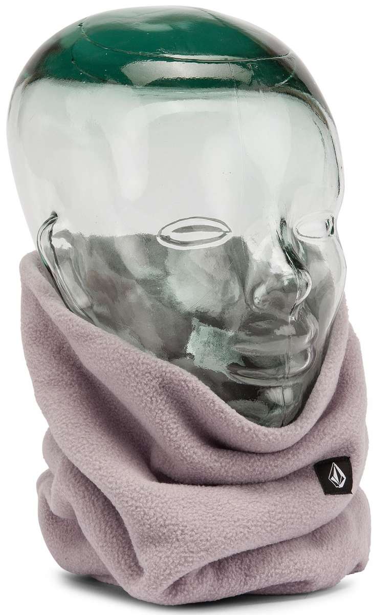 Volcom Women's Wilder Neckband - A dusty rose fleece neck warmer with a black logo patch on the bottom right corner.