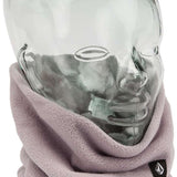 Volcom Women's Wilder Neckband - A dusty rose fleece neck warmer with a black logo patch on the bottom right corner.
