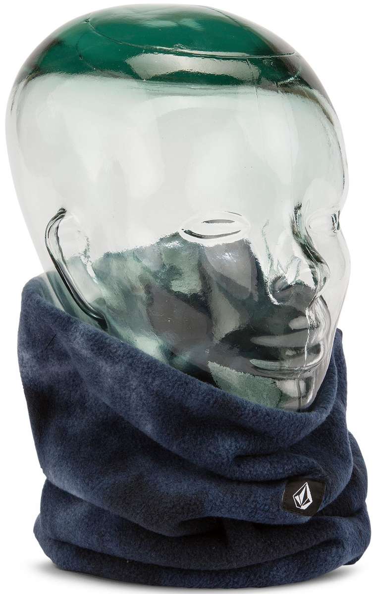 Volcom Women's Wilder Neckband - A navy blue fleece neck warmer with a small black logo featuring white lettering on the bottom right corner.