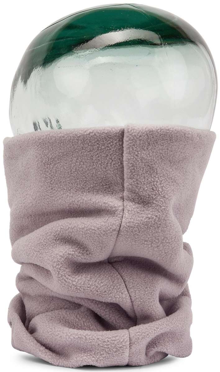 Volcom Women's Wilder Neckband - A light pink fleece neck warmer with a subtle white pattern and a small embroidered logo on one side.
