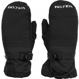 Volcom Millicent Mittens - Black mittens with a textured pattern on the palm and thumb, featuring a Velcro strap closure.