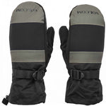Volcom Millicent Mittens - Pair of black mittens with gray accents and a Velcro strap closure.