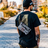 Volcom Pack It USA GORE-TEX Jacket 2022 - A black jacket with a white logo on the left chest and a zipper closure.