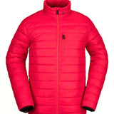 Volcom Puff Puff Give Insulated Jacket - A red insulated jacket with a zippered chest pocket and black zipper pulls.