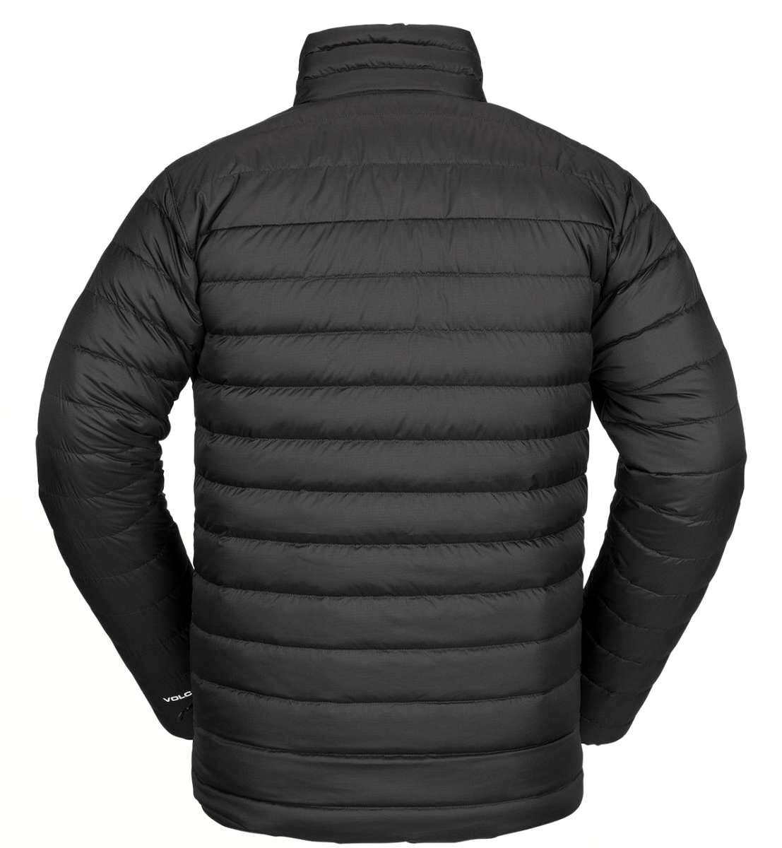 Volcom Puff Puff Give Insulated Jacket - A black insulated jacket with a high collar and horizontal quilting on the back.