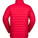 Volcom Puff Puff Give Insulated Jacket - A red insulated jacket with a high collar and horizontal quilting on the back.