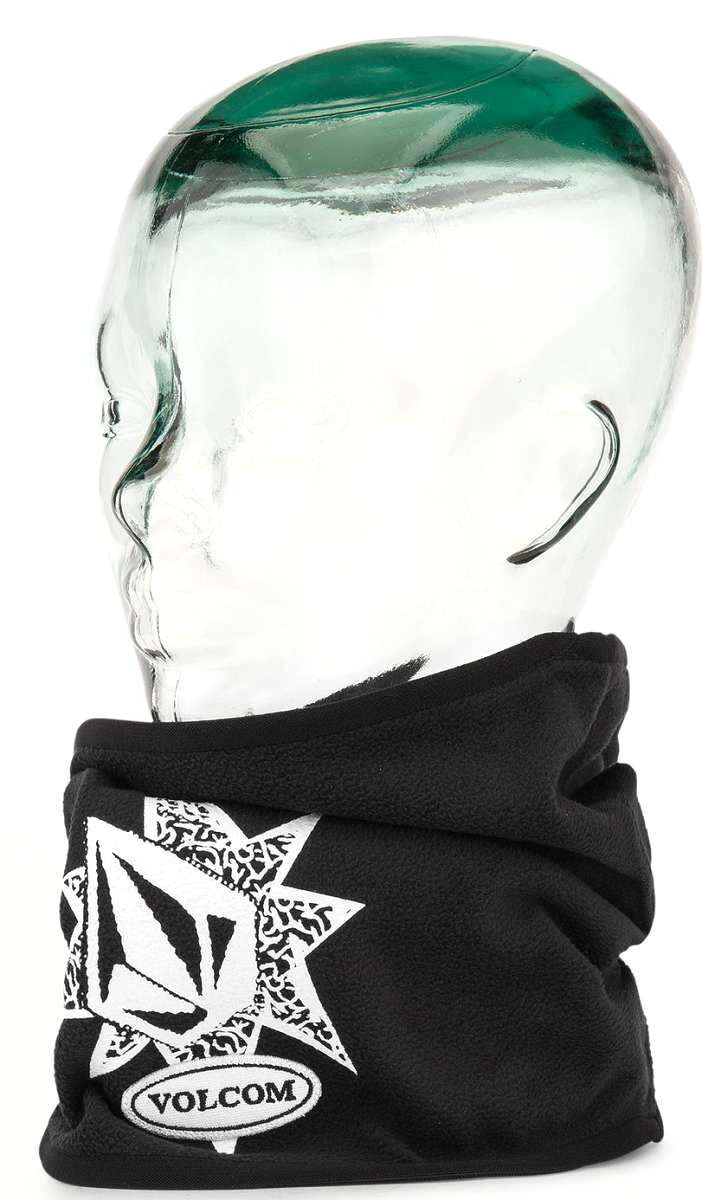 Volcom Removable Neckband 2022 - Black neckband with white logo and patterned design on front.