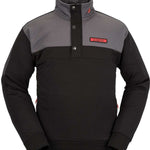 Volcom She Crew Half Zip Fleece 2023 - A black fleece half-zip sweatshirt with a crew neck and zippered front.