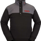 Volcom She Crew Half Zip Fleece 2023 - A black fleece half-zip sweatshirt with a crew neck and zippered front.