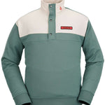 Volcom She Crew Half Zip Fleece 2023 - A heathered grey fleece with a crew neck and zippered front.