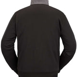 Volcom She Crew Half Zip Fleece 2023 - A black fleece zip-up sweatshirt with a crew neck and half-zip front, featuring a small logo on the left chest.