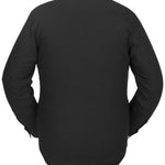 Volcom Sherpa Flannel Jacket - A dark gray flannel jacket with a subtle sheen, featuring a small embroidered logo on the upper right side of the back.