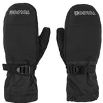 Volcom Stone Brighton Mittens 2023 - A pair of black mittens with a textured pattern on the palm and thumb, featuring a Velcro strap closure at the wrist.
