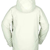 Volcom Stone Stretch GORE-TEX Jacket 2023 - A cream-colored jacket with a hood, featuring black zippers and a black logo on the left sleeve.