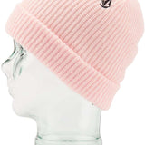Volcom Sweep Beanie 2023 - A light pink beanie with a small black logo on the front.
