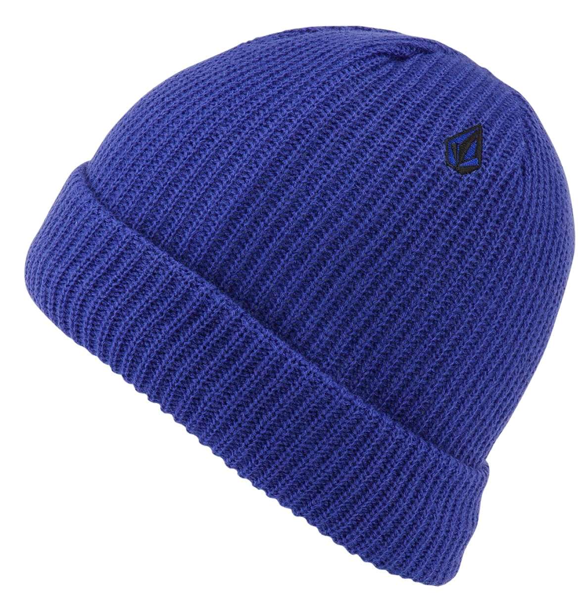 Volcom Sweep Lined Beanie 2022 - A royal blue beanie with a black logo on the front.