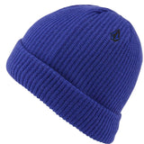 Volcom Sweep Lined Beanie 2022 - A royal blue beanie with a black logo on the front.