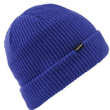 Volcom Sweep Lined Beanie 2022 - A royal blue beanie with a ribbed cuff and a black label that reads "VOLCOM" in white letters.