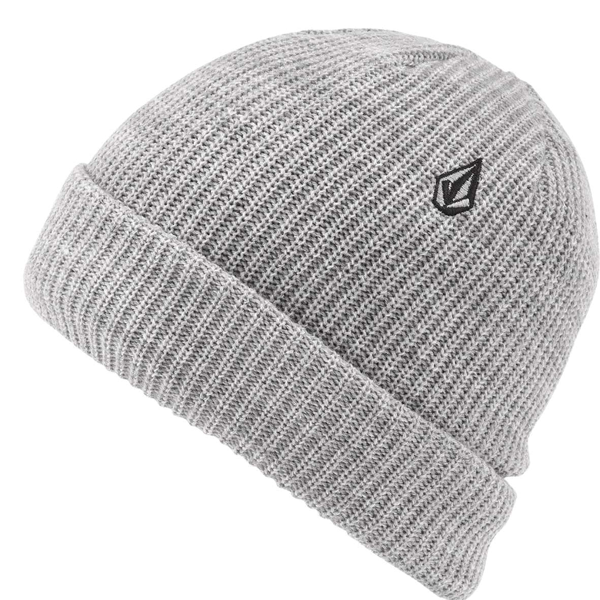Volcom Sweep Lined Beanie 2022 - A light gray beanie with a black embroidered logo on the front.