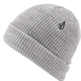Volcom Sweep Lined Beanie 2022 - A light gray beanie with a black embroidered logo on the front.