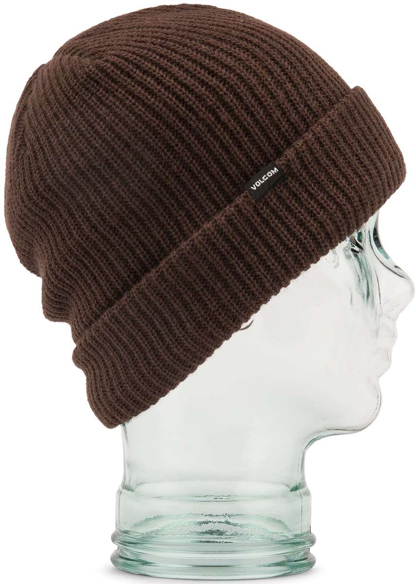 Volcom Sweep Lined Beanie 2023 - A brown beanie with a black label that reads "VOLCOM" in white letters.