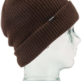 Volcom Sweep Lined Beanie 2023 - A brown beanie with a black label that reads "VOLCOM" in white letters.