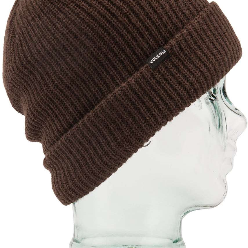Volcom Sweep Lined Beanie 2023 - A brown beanie with a black label that reads "VOLCOM" in white letters.