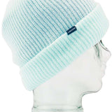 Volcom Sweep Lined Beanie 2023 - A light blue beanie with a white stripe and a small navy-blue tag on the front that says "VOLCOM" in white letters.