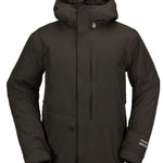 Volcom TDS 2L GORE-TEX Insulated Jacket 2022 - A black insulated jacket with a hood, featuring white logos on the chest and sleeve.