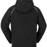 Volcom TDS 2L GORE-TEX Insulated Jacket 2023 - A black jacket with white accents on the shoulders and chest, featuring a hood and zippered pockets.