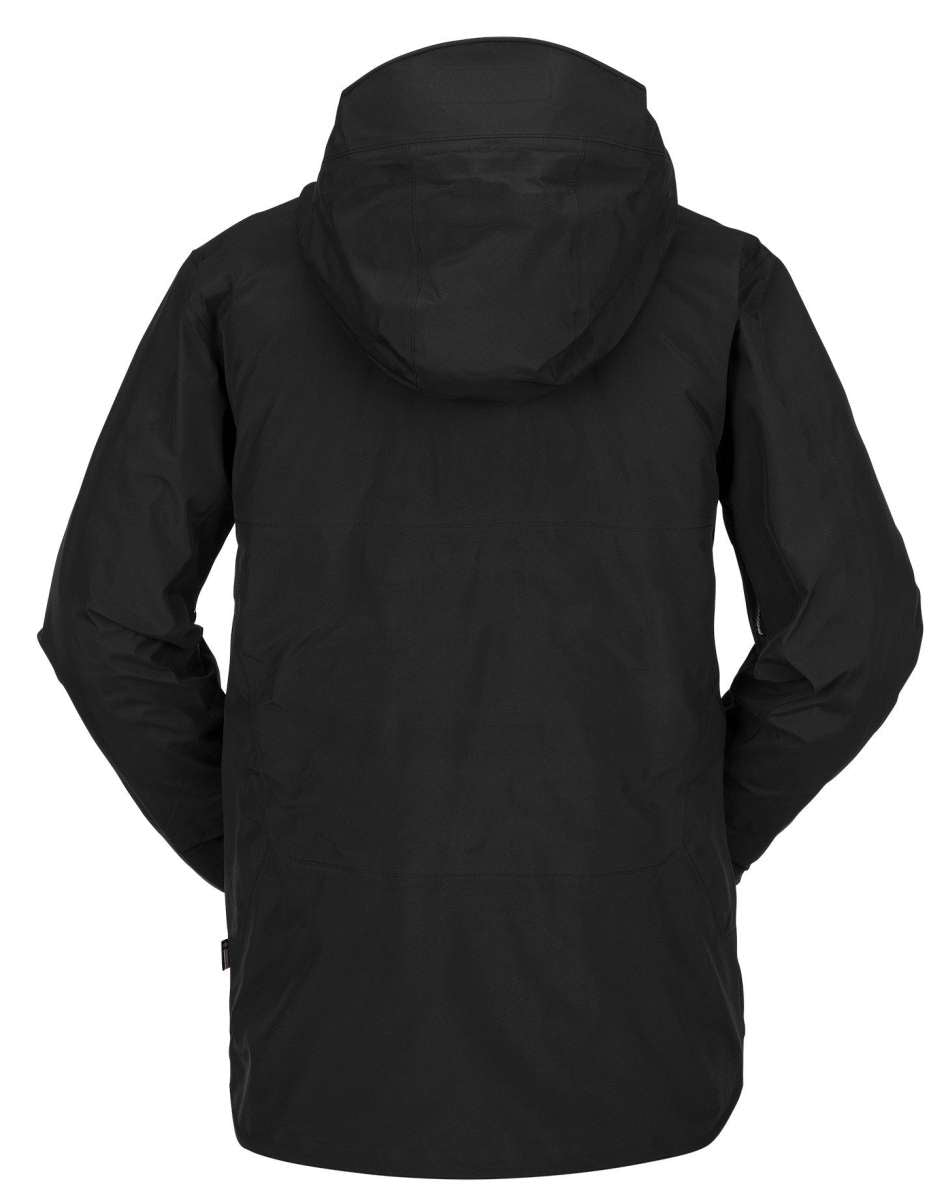 Volcom TDS Infrared GORE-TEX Jacket 2022 - A black jacket with a hood, featuring infrared lining and GORE-TEX material.