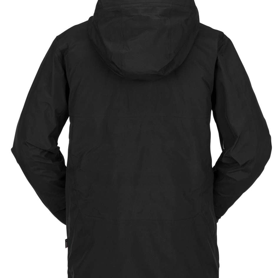 Volcom TDS Infrared GORE-TEX Jacket 2022 - A black jacket with a hood, featuring infrared lining and GORE-TEX material.