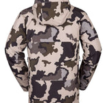 Volcom TDS Infrared GORE-TEX Jacket 2022 - A camouflage-printed jacket with a hood, featuring dark green and light gray colors.