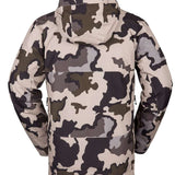 Volcom TDS Infrared GORE-TEX Jacket 2022 - A camouflage-printed jacket with a hood, featuring dark green and light gray colors.