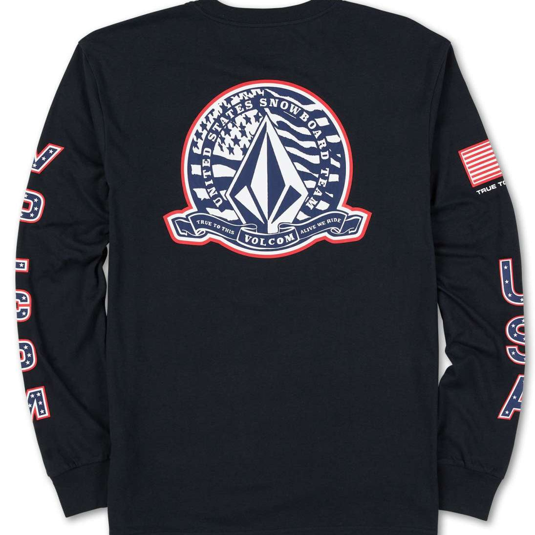 Volcom - A long-sleeve tee with a large graphic of an eagle on the front, featuring red and blue colors.