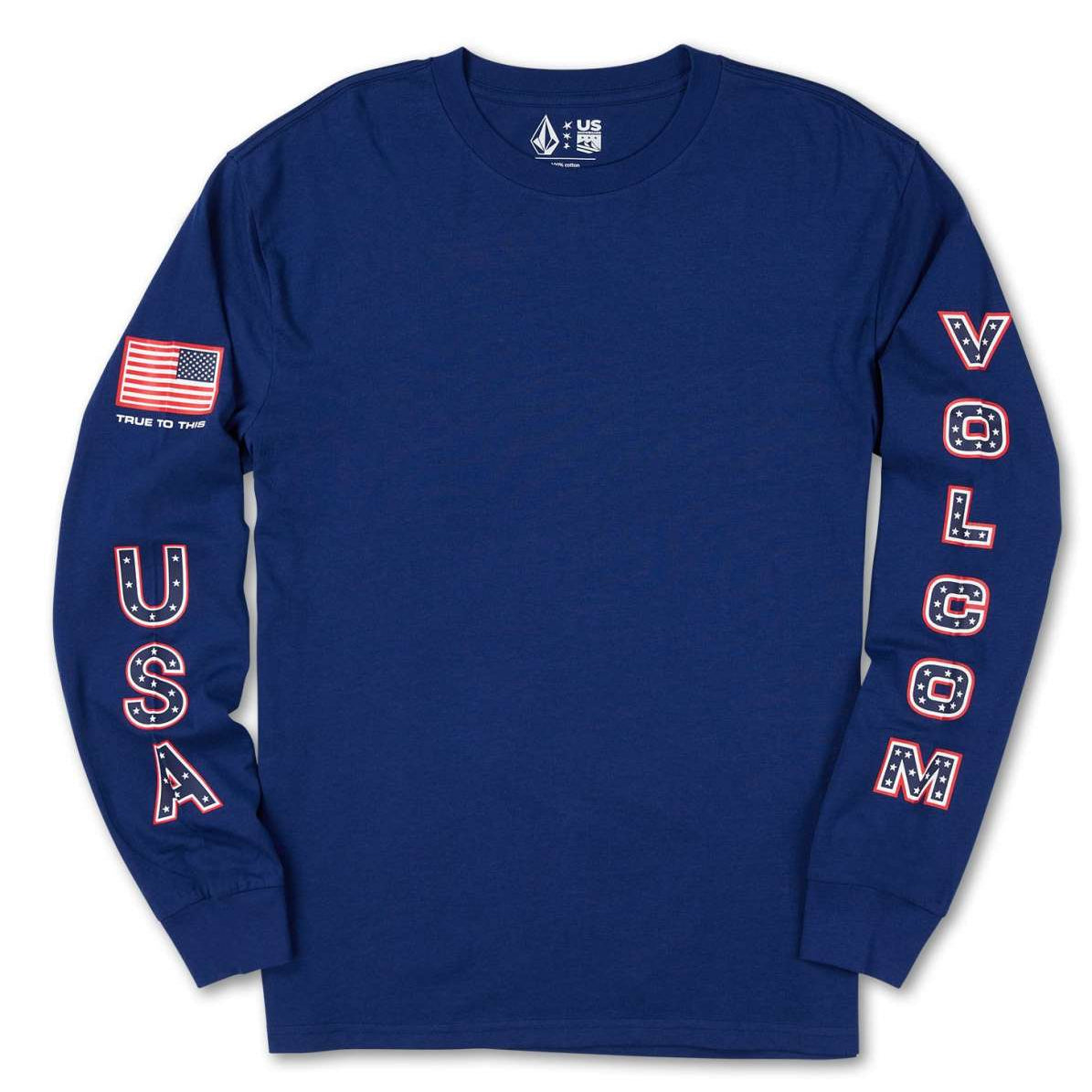 Volcom - A long-sleeve shirt with a small American flag on the left sleeve and "TRUE TO THIS" printed in white across the chest.