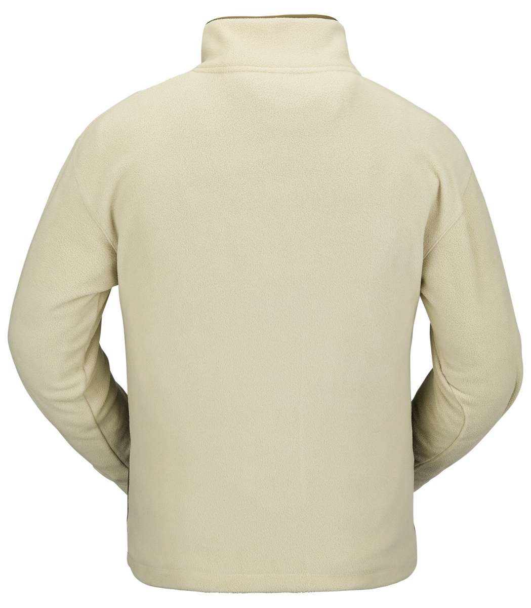 Volcom V Science Fleece Pullover 2023 - A cream-colored fleece pullover with a high collar and zippered chest pocket.