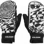 Volcom V.Co Nyle Mittens - Pair of black mittens with a white geometric pattern and gray accents.